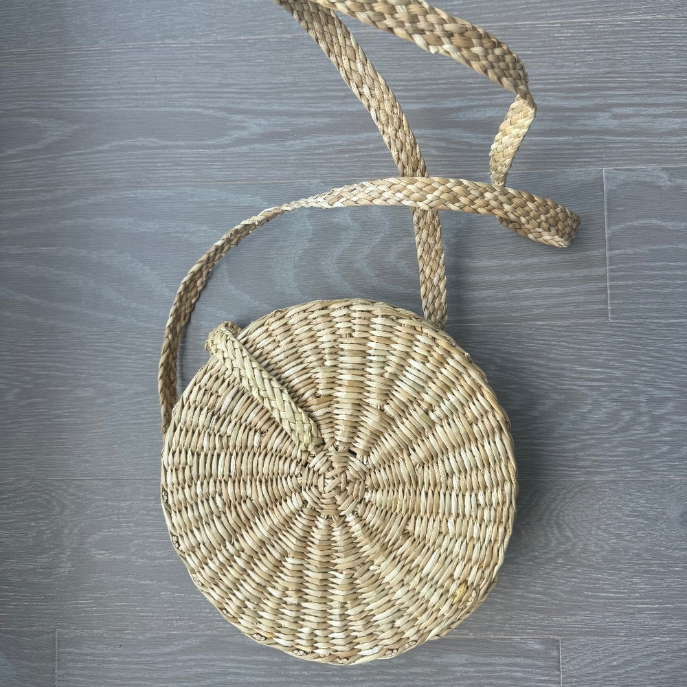 Round Raffia Summer Bag - Picture 2 of 5
